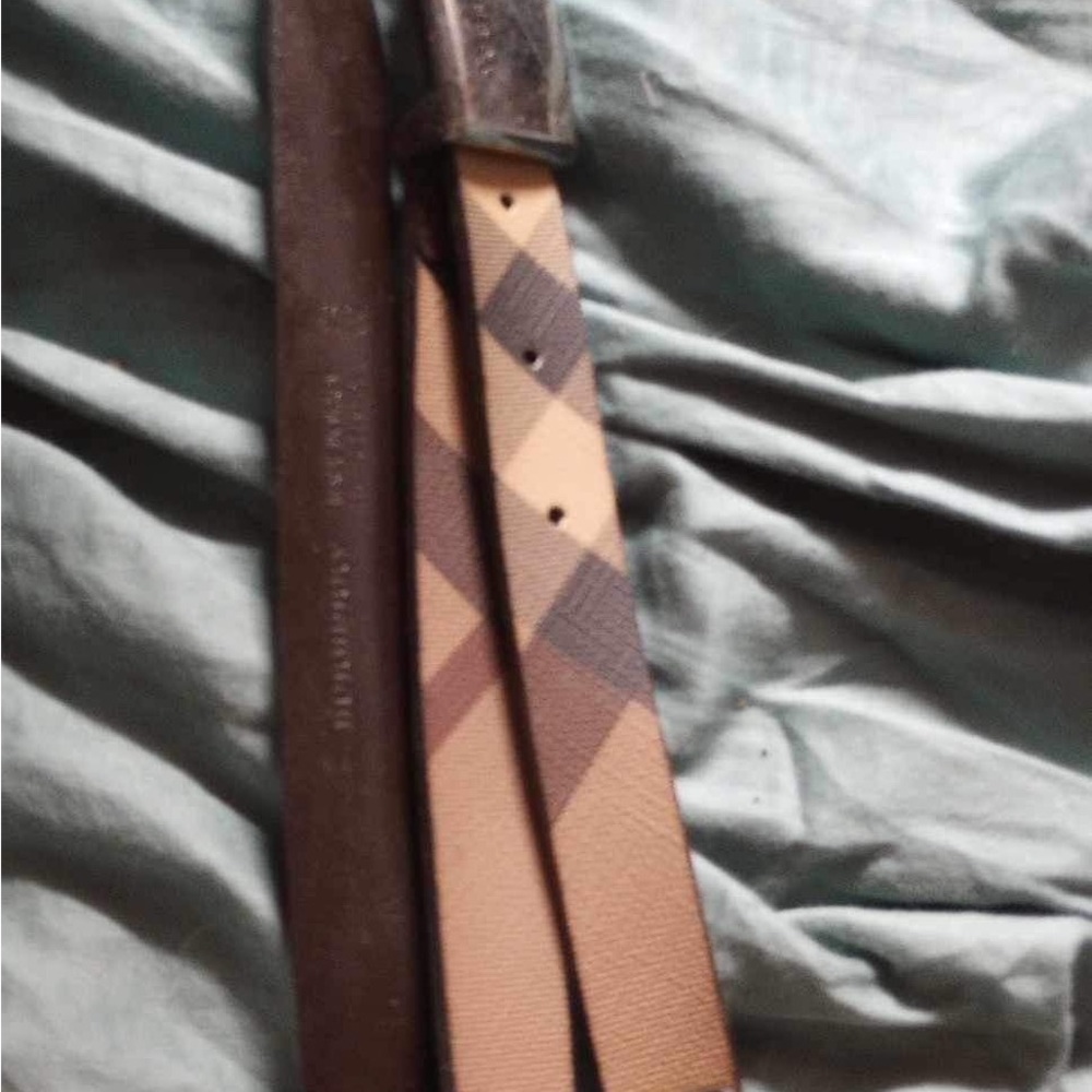 Burberry Checkered Beige and Brown Belt
